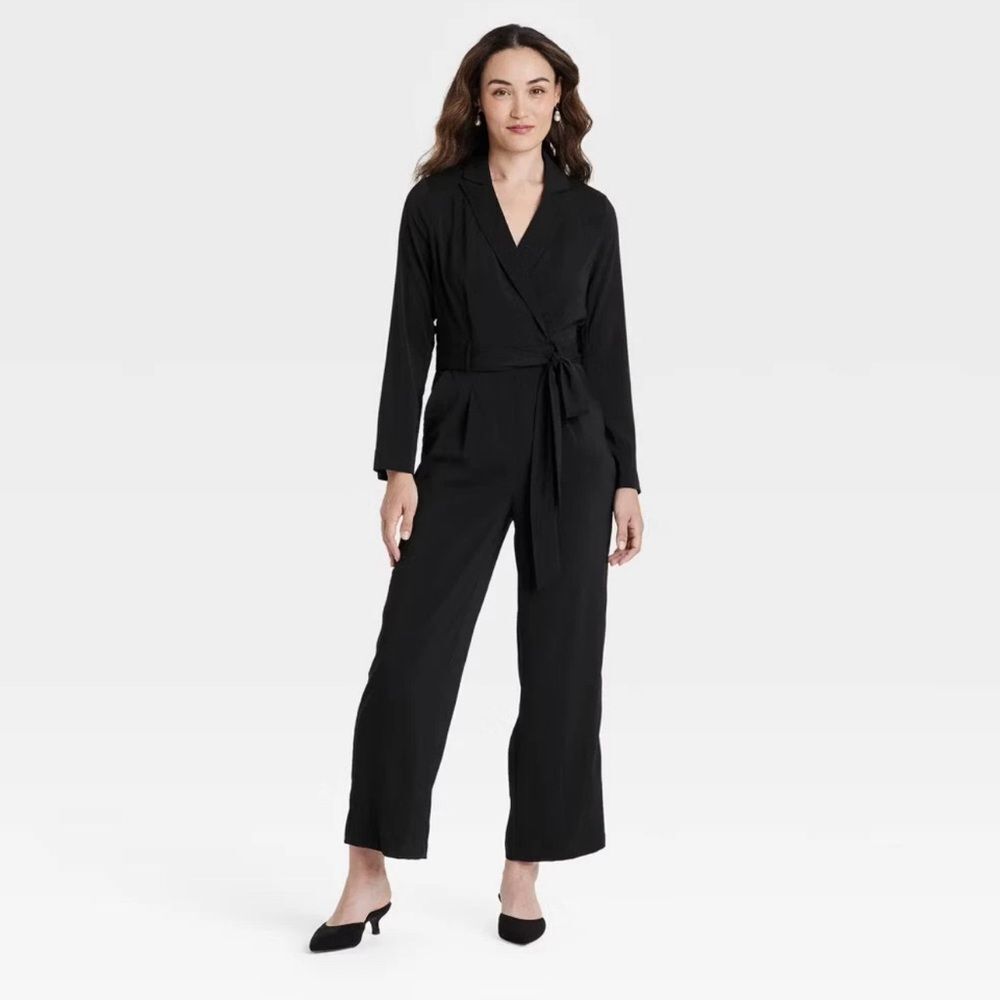 A New Day Black Wrap Jumpsuit size S NWT